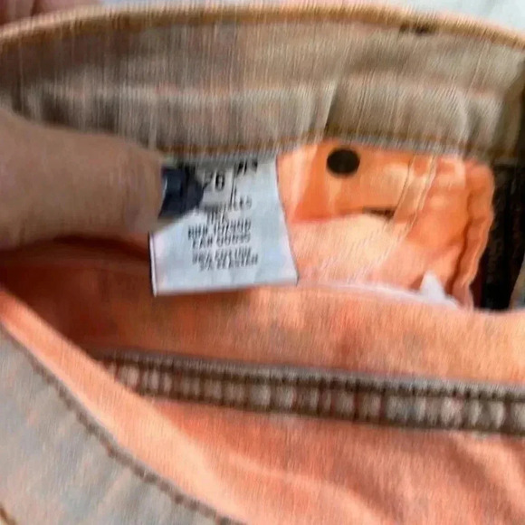 Hudson Moss Midrise raw hem orange ombré denim shorts size 26 - Picture 6 of 6